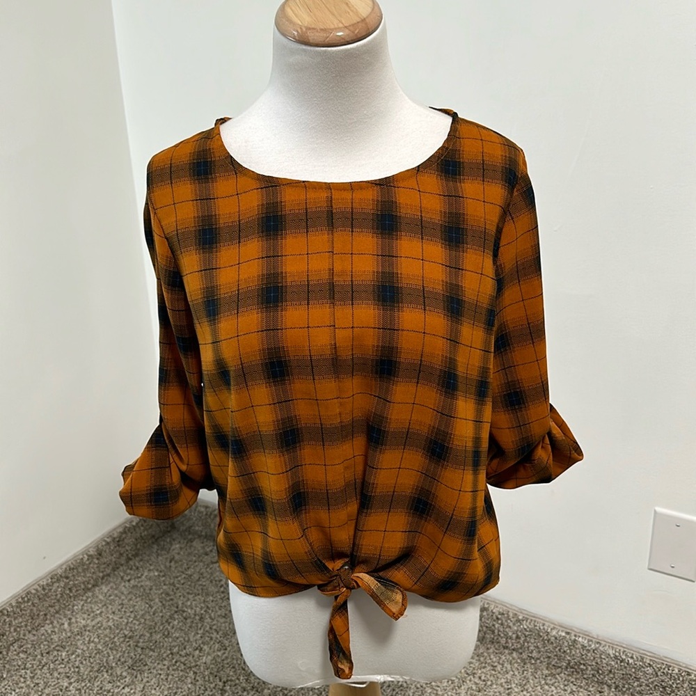 🎒 Paper Crane Tie Front Blouse